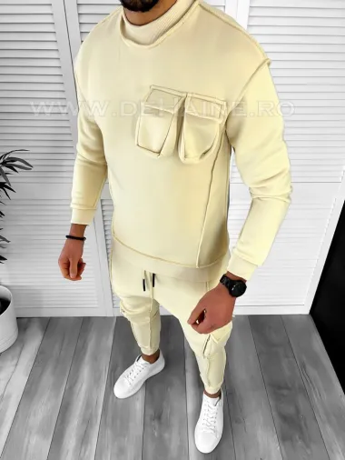 Trening barbati pantaloni + hanorac bej CU MIC DEFECT DEF K156 N5-4.2